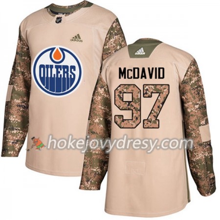 Pánské Hokejový Dres Edmonton Oilers Connor McDavid 97 Adidas 2017-2018 Camo Veterans Day Practice Authentic